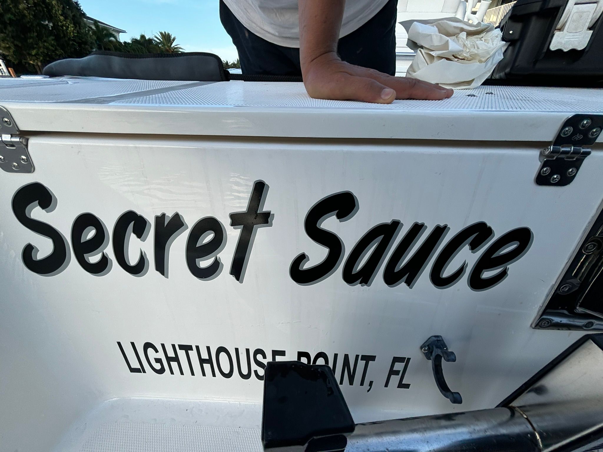 Custom boat name lettering