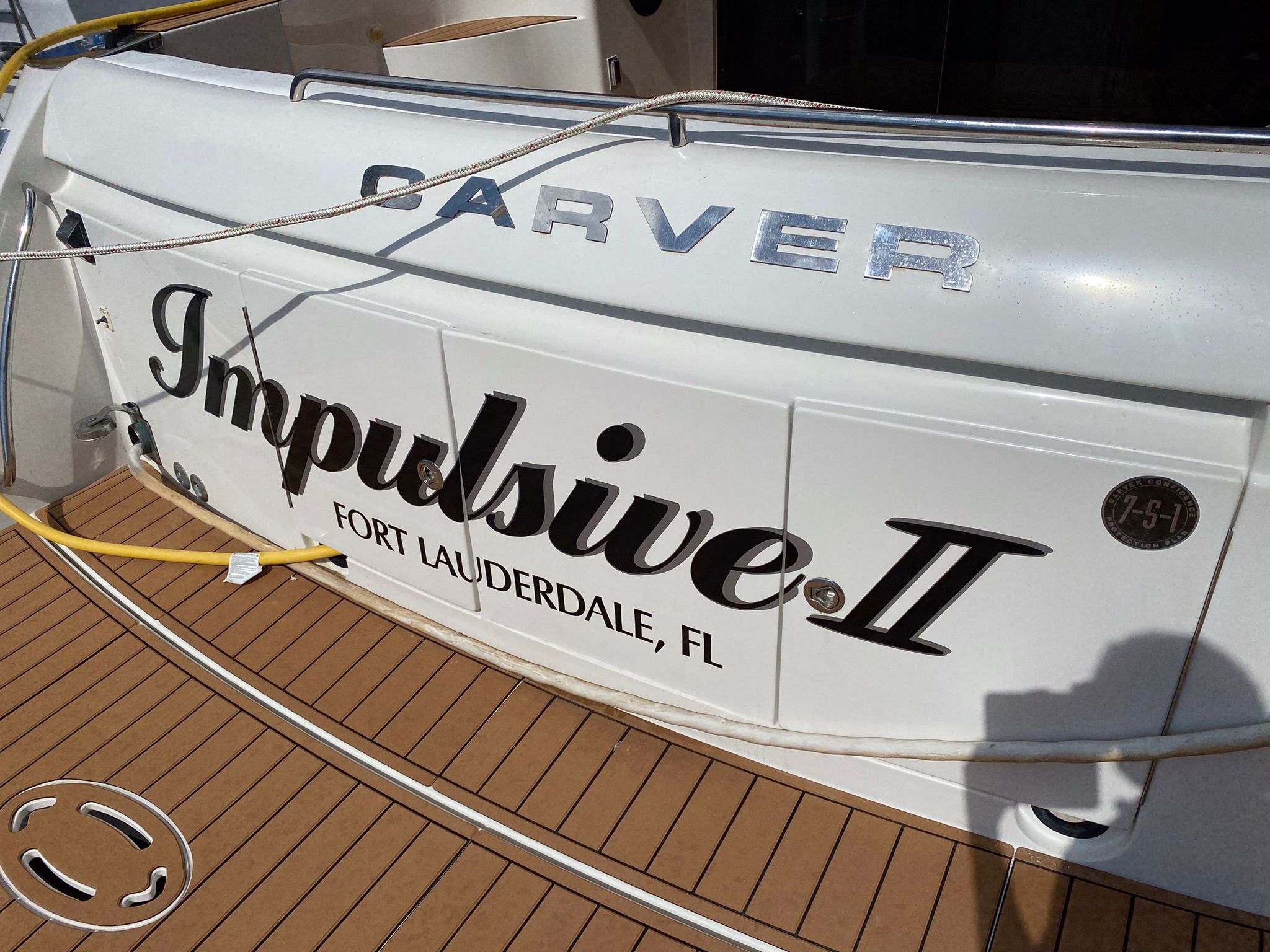 Luxury yacht with custom graphics